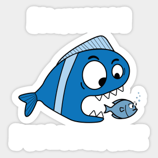 I'm hungry! it's lunch time Funny fishing Design Sticker